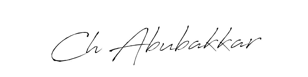 How to make Ch Abubakkar name signature. Use Antro_Vectra style for creating short signs online. This is the latest handwritten sign. Ch Abubakkar signature style 6 images and pictures png