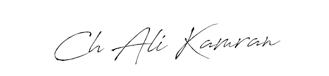 How to make Ch Ali Kamran name signature. Use Antro_Vectra style for creating short signs online. This is the latest handwritten sign. Ch Ali Kamran signature style 6 images and pictures png