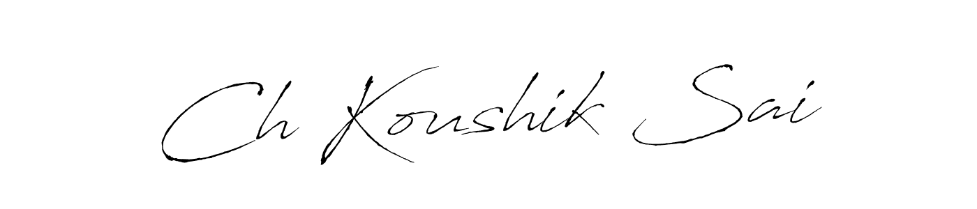 Antro_Vectra is a professional signature style that is perfect for those who want to add a touch of class to their signature. It is also a great choice for those who want to make their signature more unique. Get Ch Koushik Sai name to fancy signature for free. Ch Koushik Sai signature style 6 images and pictures png