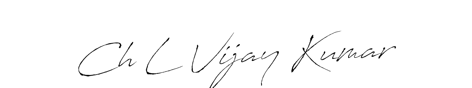 Also You can easily find your signature by using the search form. We will create Ch L Vijay Kumar name handwritten signature images for you free of cost using Antro_Vectra sign style. Ch L Vijay Kumar signature style 6 images and pictures png