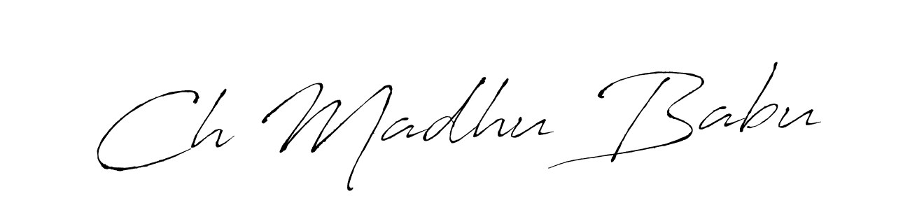 Antro_Vectra is a professional signature style that is perfect for those who want to add a touch of class to their signature. It is also a great choice for those who want to make their signature more unique. Get Ch Madhu Babu name to fancy signature for free. Ch Madhu Babu signature style 6 images and pictures png