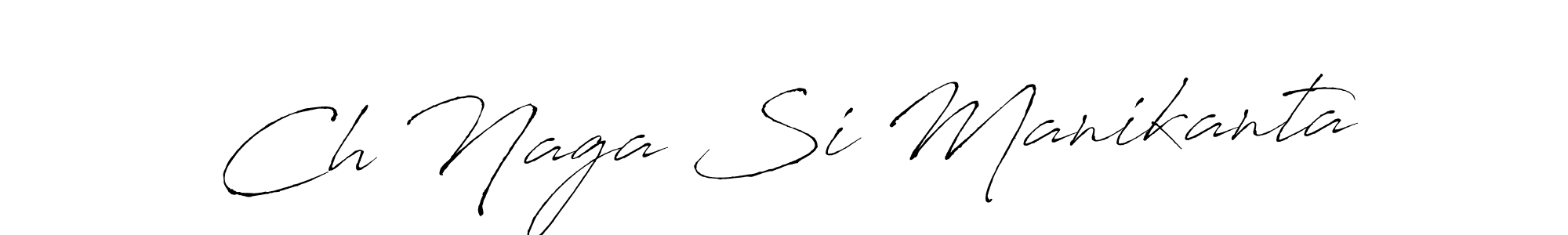 How to make Ch Naga Si Manikanta name signature. Use Antro_Vectra style for creating short signs online. This is the latest handwritten sign. Ch Naga Si Manikanta signature style 6 images and pictures png