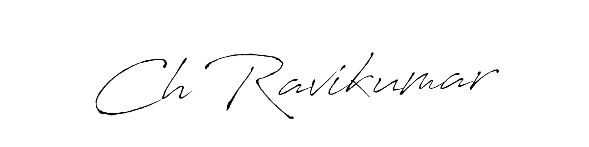 How to make Ch Ravikumar name signature. Use Antro_Vectra style for creating short signs online. This is the latest handwritten sign. Ch Ravikumar signature style 6 images and pictures png