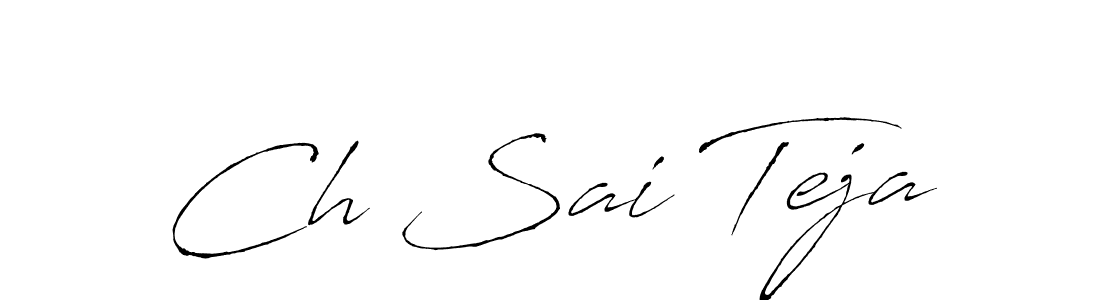 Make a beautiful signature design for name Ch Sai Teja. With this signature (Antro_Vectra) style, you can create a handwritten signature for free. Ch Sai Teja signature style 6 images and pictures png