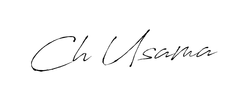 Make a beautiful signature design for name Ch Usama. With this signature (Antro_Vectra) style, you can create a handwritten signature for free. Ch Usama signature style 6 images and pictures png