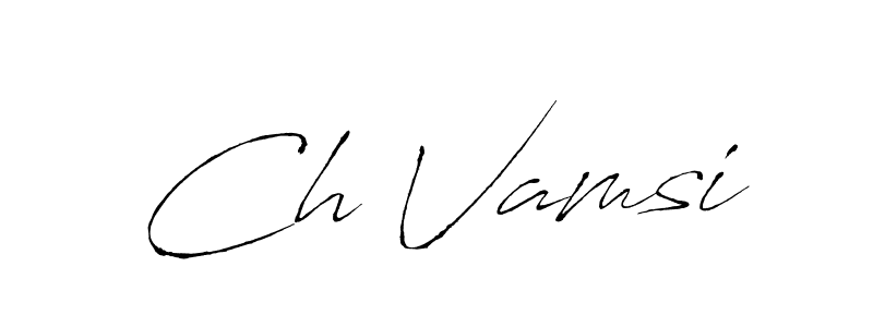 Design your own signature with our free online signature maker. With this signature software, you can create a handwritten (Antro_Vectra) signature for name Ch Vamsi. Ch Vamsi signature style 6 images and pictures png