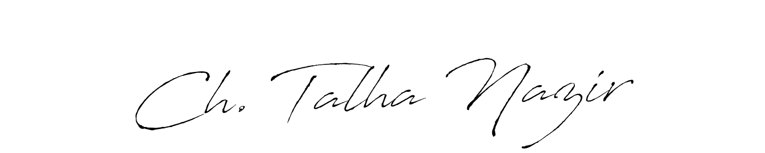 Antro_Vectra is a professional signature style that is perfect for those who want to add a touch of class to their signature. It is also a great choice for those who want to make their signature more unique. Get Ch. Talha Nazir name to fancy signature for free. Ch. Talha Nazir signature style 6 images and pictures png