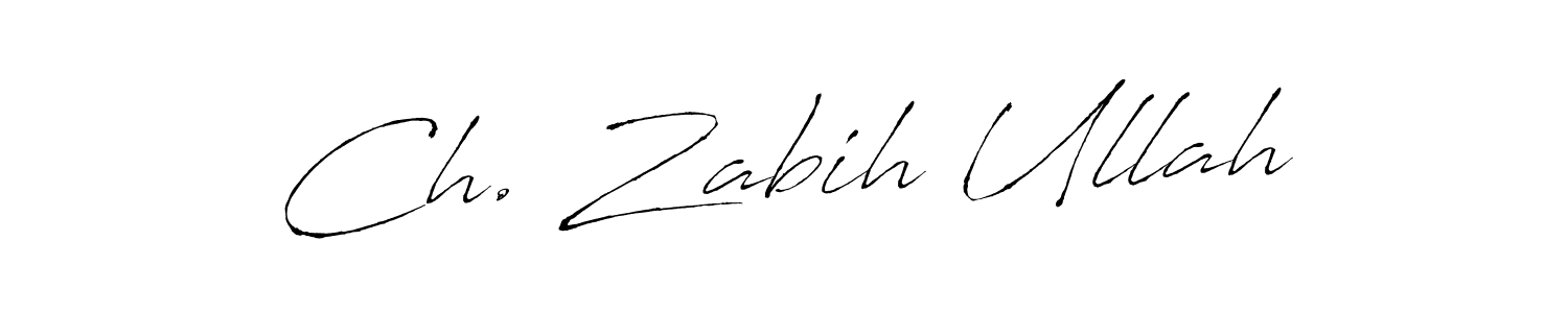 Use a signature maker to create a handwritten signature online. With this signature software, you can design (Antro_Vectra) your own signature for name Ch. Zabih Ullah. Ch. Zabih Ullah signature style 6 images and pictures png