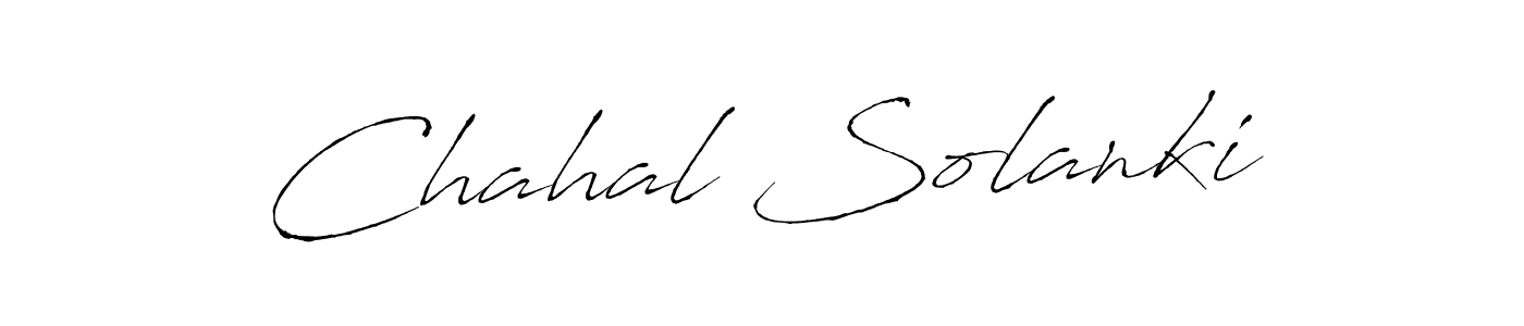 How to make Chahal Solanki name signature. Use Antro_Vectra style for creating short signs online. This is the latest handwritten sign. Chahal Solanki signature style 6 images and pictures png