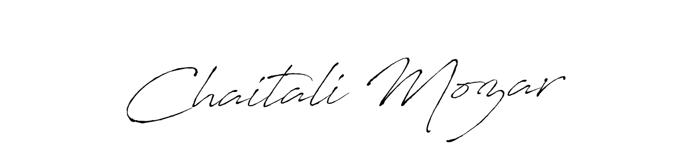 How to make Chaitali Mozar name signature. Use Antro_Vectra style for creating short signs online. This is the latest handwritten sign. Chaitali Mozar signature style 6 images and pictures png
