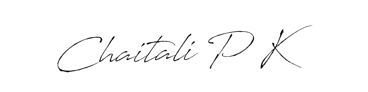 How to make Chaitali P K signature? Antro_Vectra is a professional autograph style. Create handwritten signature for Chaitali P K name. Chaitali P K signature style 6 images and pictures png