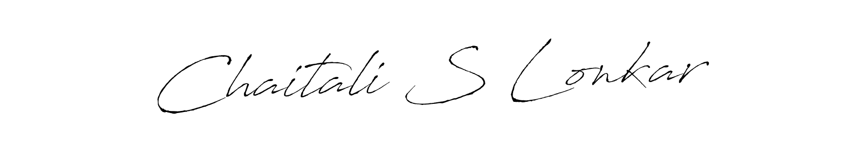 How to make Chaitali S Lonkar name signature. Use Antro_Vectra style for creating short signs online. This is the latest handwritten sign. Chaitali S Lonkar signature style 6 images and pictures png