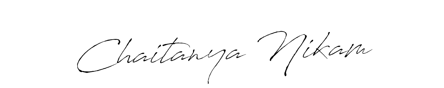 Make a beautiful signature design for name Chaitanya Nikam. With this signature (Antro_Vectra) style, you can create a handwritten signature for free. Chaitanya Nikam signature style 6 images and pictures png