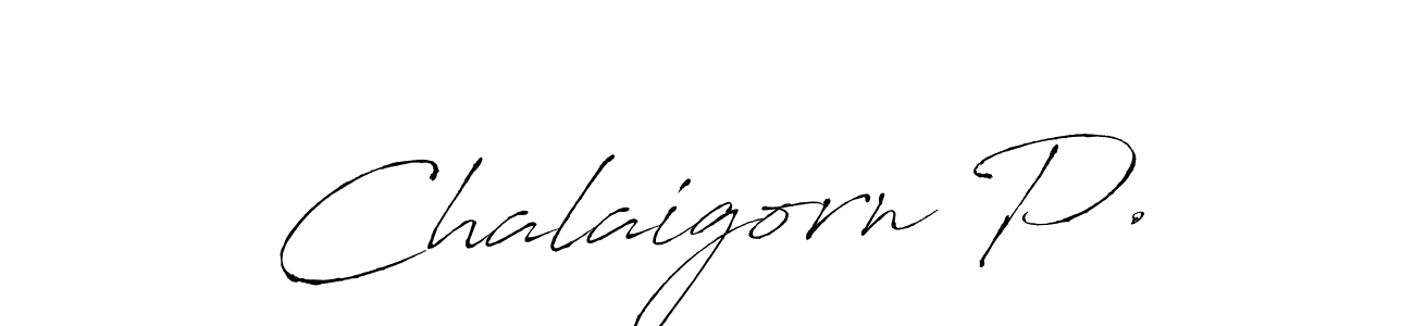 How to make Chalaigorn P. name signature. Use Antro_Vectra style for creating short signs online. This is the latest handwritten sign. Chalaigorn P. signature style 6 images and pictures png