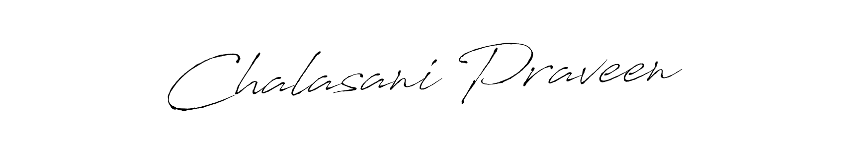 How to make Chalasani Praveen name signature. Use Antro_Vectra style for creating short signs online. This is the latest handwritten sign. Chalasani Praveen signature style 6 images and pictures png