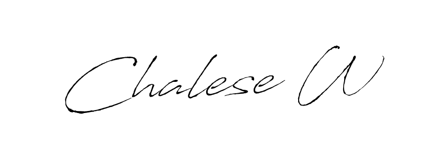 Use a signature maker to create a handwritten signature online. With this signature software, you can design (Antro_Vectra) your own signature for name Chalese W. Chalese W signature style 6 images and pictures png