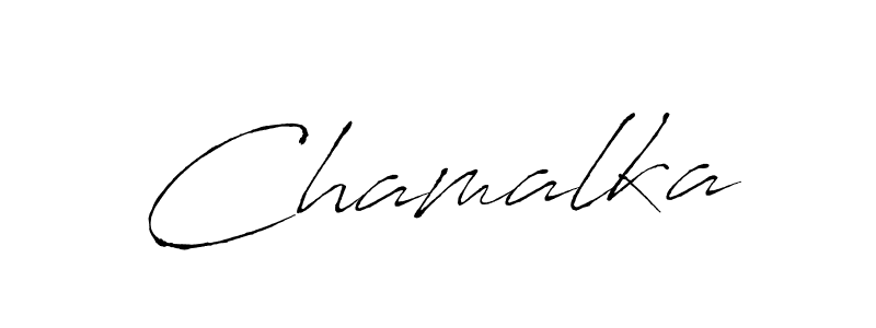 How to make Chamalka signature? Antro_Vectra is a professional autograph style. Create handwritten signature for Chamalka name. Chamalka signature style 6 images and pictures png