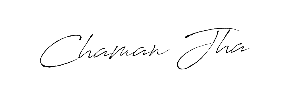 Chaman Jha stylish signature style. Best Handwritten Sign (Antro_Vectra) for my name. Handwritten Signature Collection Ideas for my name Chaman Jha. Chaman Jha signature style 6 images and pictures png