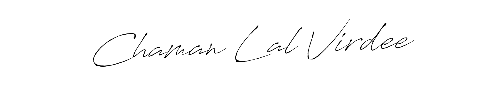 How to make Chaman Lal Virdee name signature. Use Antro_Vectra style for creating short signs online. This is the latest handwritten sign. Chaman Lal Virdee signature style 6 images and pictures png