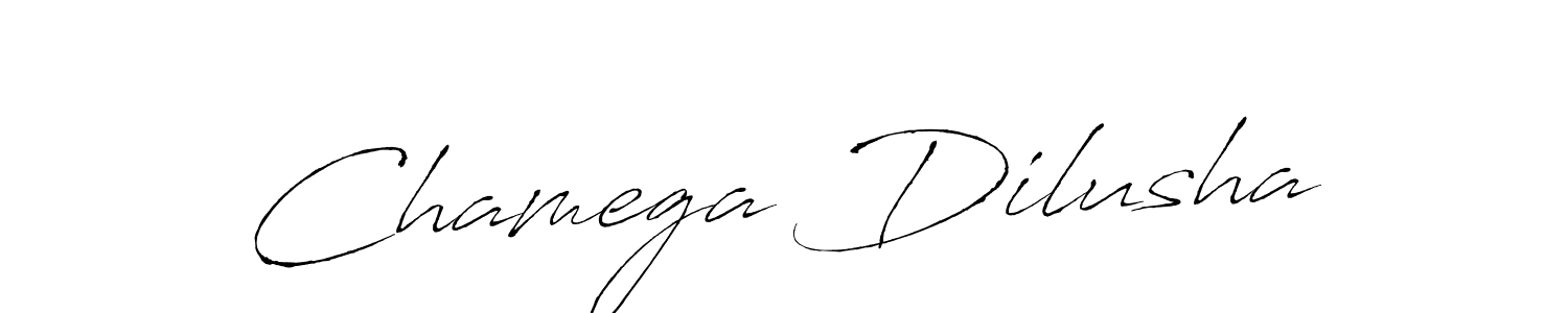 Also we have Chamega Dilusha name is the best signature style. Create professional handwritten signature collection using Antro_Vectra autograph style. Chamega Dilusha signature style 6 images and pictures png