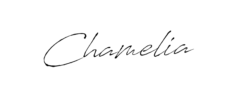 Make a beautiful signature design for name Chamelia. With this signature (Antro_Vectra) style, you can create a handwritten signature for free. Chamelia signature style 6 images and pictures png