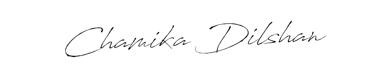 How to make Chamika Dilshan name signature. Use Antro_Vectra style for creating short signs online. This is the latest handwritten sign. Chamika Dilshan signature style 6 images and pictures png