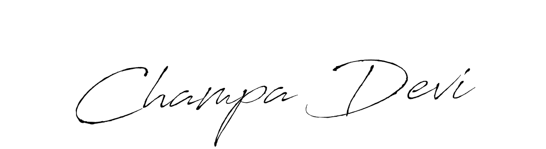 Make a beautiful signature design for name Champa Devi. With this signature (Antro_Vectra) style, you can create a handwritten signature for free. Champa Devi signature style 6 images and pictures png