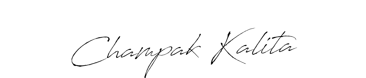 Design your own signature with our free online signature maker. With this signature software, you can create a handwritten (Antro_Vectra) signature for name Champak Kalita. Champak Kalita signature style 6 images and pictures png