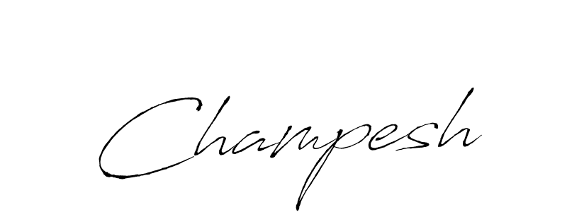 Design your own signature with our free online signature maker. With this signature software, you can create a handwritten (Antro_Vectra) signature for name Champesh. Champesh signature style 6 images and pictures png