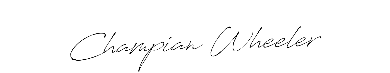 How to make Champian Wheeler signature? Antro_Vectra is a professional autograph style. Create handwritten signature for Champian Wheeler name. Champian Wheeler signature style 6 images and pictures png