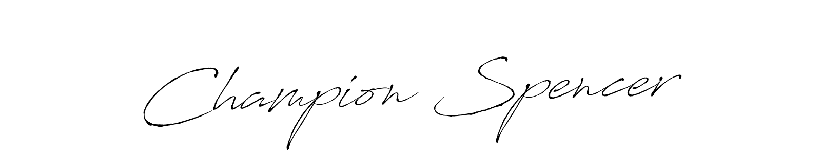 How to make Champion Spencer name signature. Use Antro_Vectra style for creating short signs online. This is the latest handwritten sign. Champion Spencer signature style 6 images and pictures png