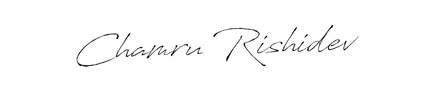 Also You can easily find your signature by using the search form. We will create Chamru Rishidev name handwritten signature images for you free of cost using Antro_Vectra sign style. Chamru Rishidev signature style 6 images and pictures png