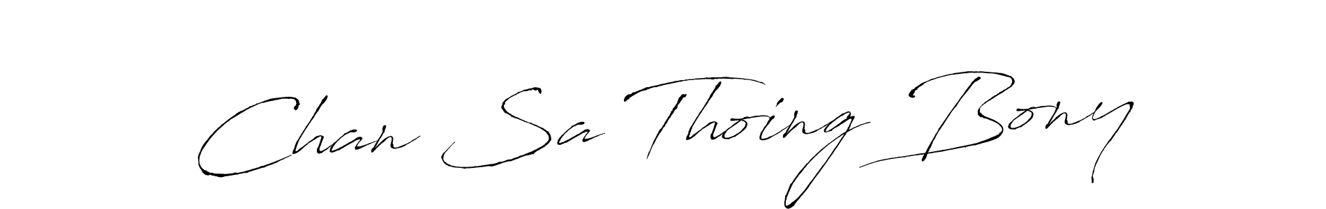 Use a signature maker to create a handwritten signature online. With this signature software, you can design (Antro_Vectra) your own signature for name Chan Sa Thoing Bony. Chan Sa Thoing Bony signature style 6 images and pictures png