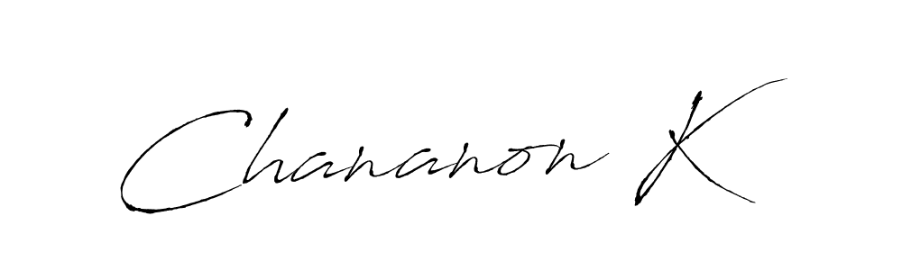 How to make Chananon K signature? Antro_Vectra is a professional autograph style. Create handwritten signature for Chananon K name. Chananon K signature style 6 images and pictures png