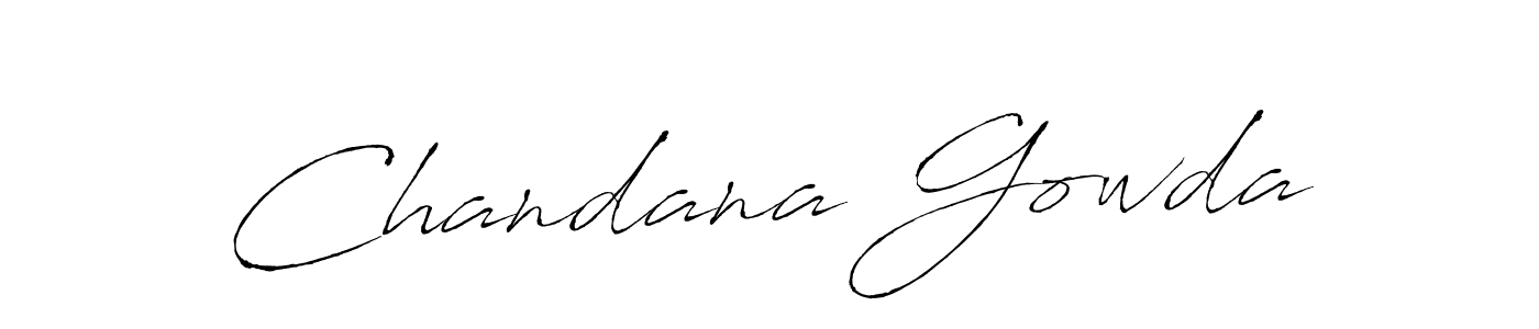 How to make Chandana Gowda name signature. Use Antro_Vectra style for creating short signs online. This is the latest handwritten sign. Chandana Gowda signature style 6 images and pictures png