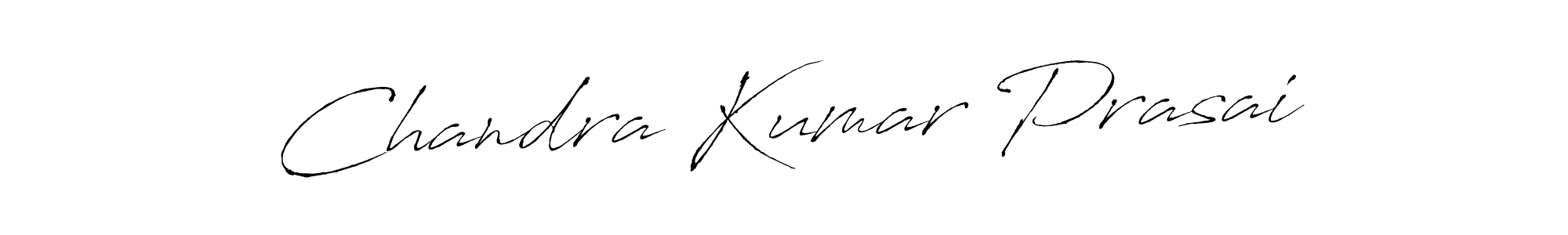 How to make Chandra Kumar Prasai name signature. Use Antro_Vectra style for creating short signs online. This is the latest handwritten sign. Chandra Kumar Prasai signature style 6 images and pictures png