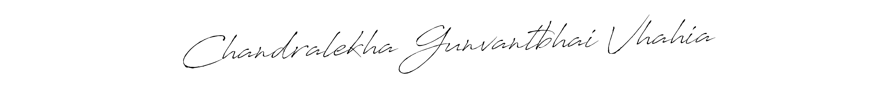 Create a beautiful signature design for name Chandralekha Gunvantbhai Vhahia. With this signature (Antro_Vectra) fonts, you can make a handwritten signature for free. Chandralekha Gunvantbhai Vhahia signature style 6 images and pictures png