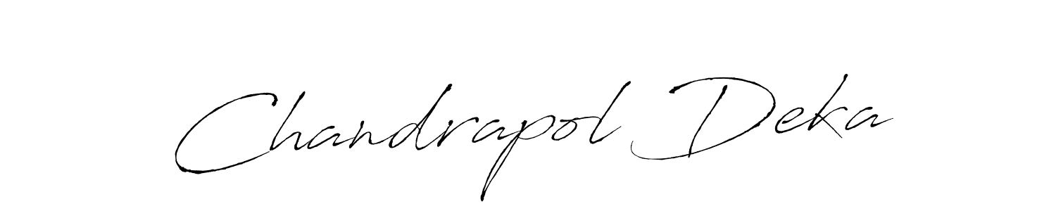How to make Chandrapol Deka signature? Antro_Vectra is a professional autograph style. Create handwritten signature for Chandrapol Deka name. Chandrapol Deka signature style 6 images and pictures png