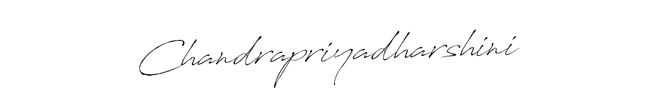 How to make Chandrapriyadharshini name signature. Use Antro_Vectra style for creating short signs online. This is the latest handwritten sign. Chandrapriyadharshini signature style 6 images and pictures png