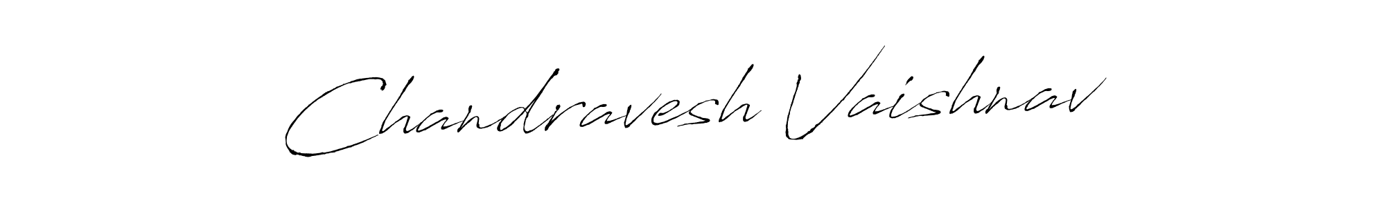 How to make Chandravesh Vaishnav name signature. Use Antro_Vectra style for creating short signs online. This is the latest handwritten sign. Chandravesh Vaishnav signature style 6 images and pictures png