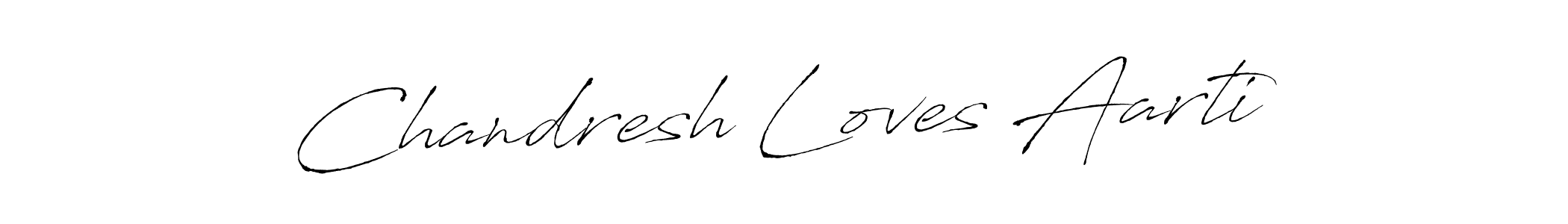 How to make Chandresh Loves Aarti name signature. Use Antro_Vectra style for creating short signs online. This is the latest handwritten sign. Chandresh Loves Aarti signature style 6 images and pictures png