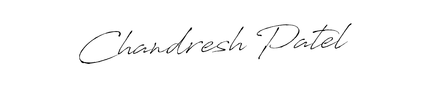 How to make Chandresh Patel name signature. Use Antro_Vectra style for creating short signs online. This is the latest handwritten sign. Chandresh Patel signature style 6 images and pictures png