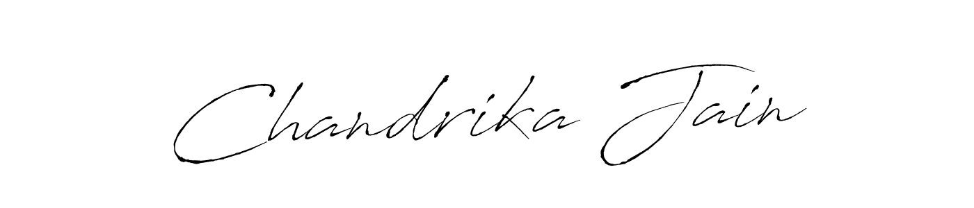 You should practise on your own different ways (Antro_Vectra) to write your name (Chandrika Jain) in signature. don't let someone else do it for you. Chandrika Jain signature style 6 images and pictures png