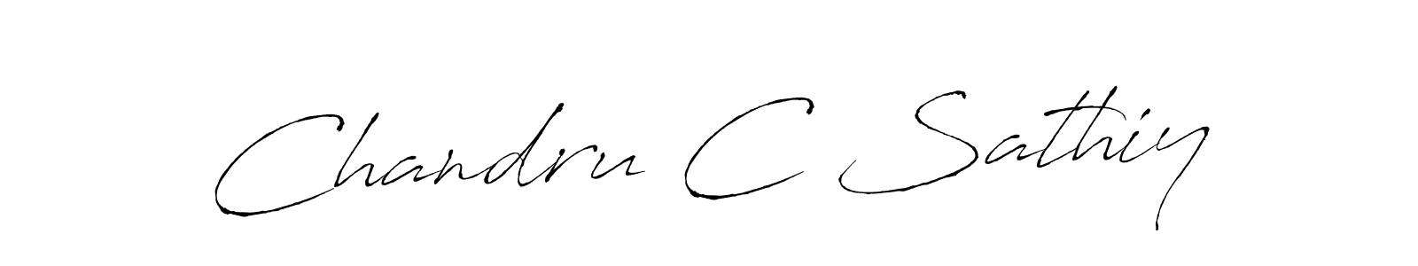 How to make Chandru C Sathiy name signature. Use Antro_Vectra style for creating short signs online. This is the latest handwritten sign. Chandru C Sathiy signature style 6 images and pictures png