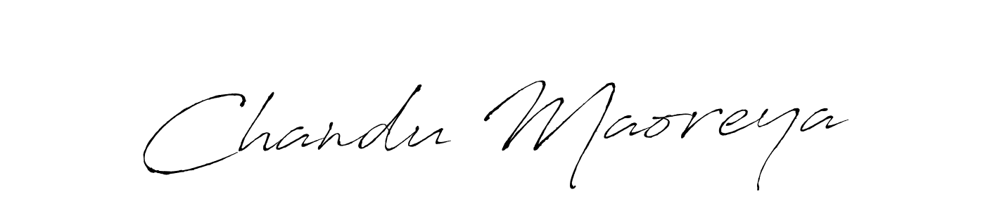 How to make Chandu Maoreya name signature. Use Antro_Vectra style for creating short signs online. This is the latest handwritten sign. Chandu Maoreya signature style 6 images and pictures png