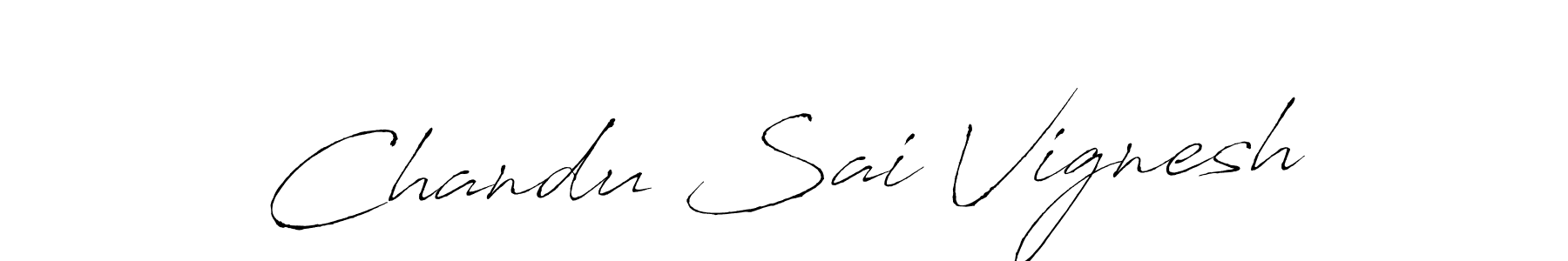 How to make Chandu Sai Vignesh name signature. Use Antro_Vectra style for creating short signs online. This is the latest handwritten sign. Chandu Sai Vignesh signature style 6 images and pictures png