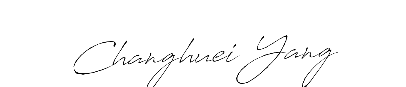 How to make Changhuei Yang name signature. Use Antro_Vectra style for creating short signs online. This is the latest handwritten sign. Changhuei Yang signature style 6 images and pictures png