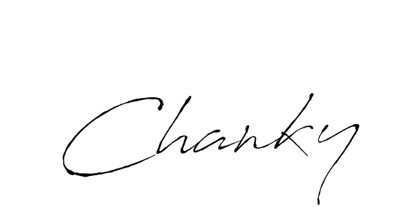 How to make Chanky signature? Antro_Vectra is a professional autograph style. Create handwritten signature for Chanky name. Chanky signature style 6 images and pictures png