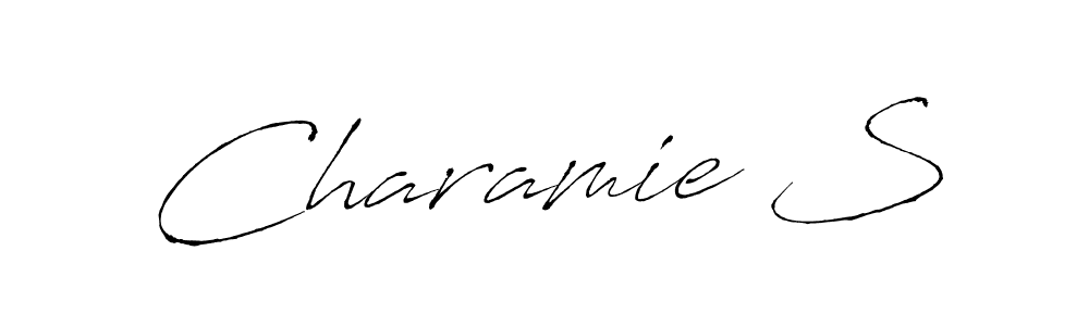 if you are searching for the best signature style for your name Charamie S. so please give up your signature search. here we have designed multiple signature styles  using Antro_Vectra. Charamie S signature style 6 images and pictures png
