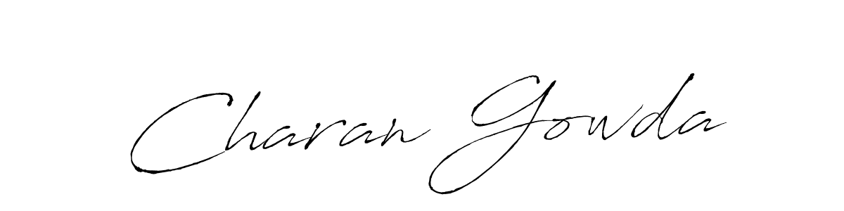 Charan Gowda stylish signature style. Best Handwritten Sign (Antro_Vectra) for my name. Handwritten Signature Collection Ideas for my name Charan Gowda. Charan Gowda signature style 6 images and pictures png